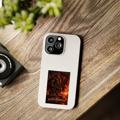Slim Phone Case — Dark Viking Warrior 'Sixty Forever' Graphic