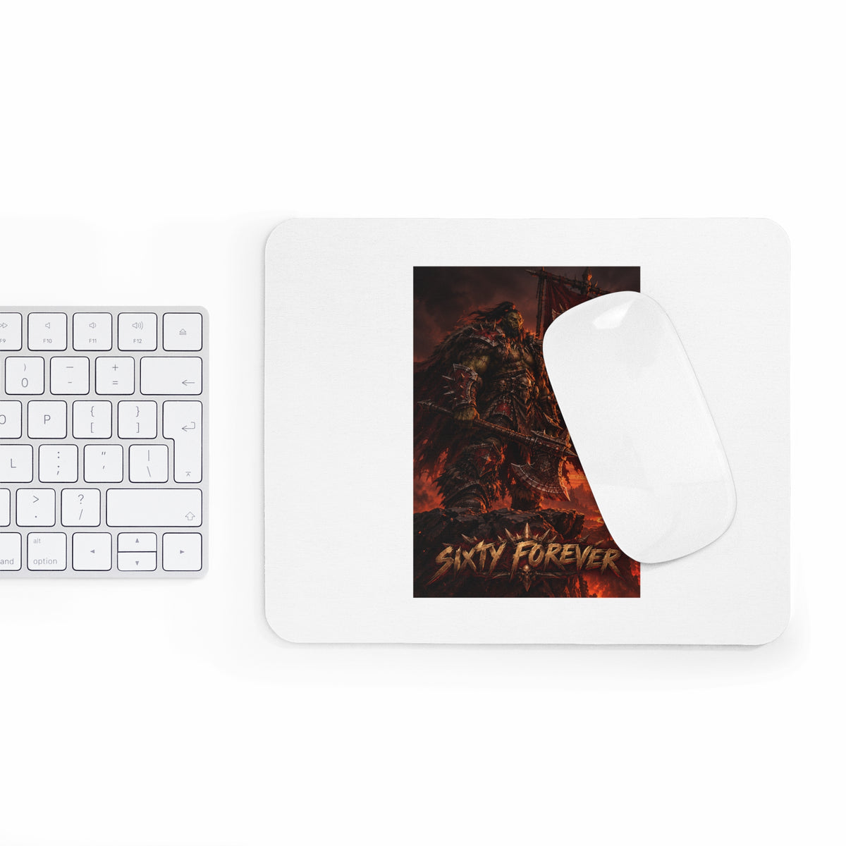 Viking Warrior Mouse Pad — 'Sixty Forever' Heavy Metal Gaming Desk Mat
