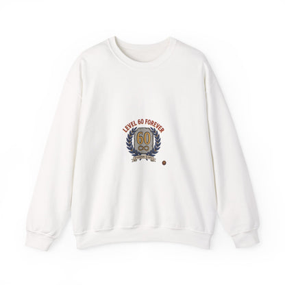 60th Birthday Crewneck Sweatshirt – "Level 60 Forever" Retro Badge