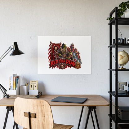 Red Till Dead Gloss Poster — Fantasy Orc Warrior Art Print