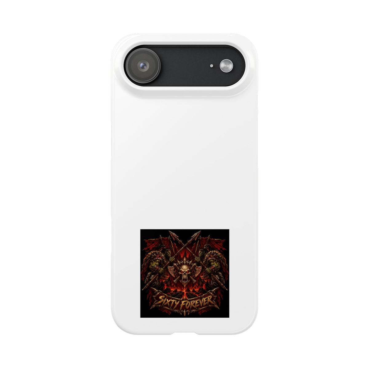 Slim Phone Case — 'Sixty Forever' Gothic Skull & Wings Design