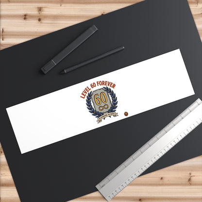 60th Birthday Bumper Sticker — "Level 60 Forever" Retro Crest