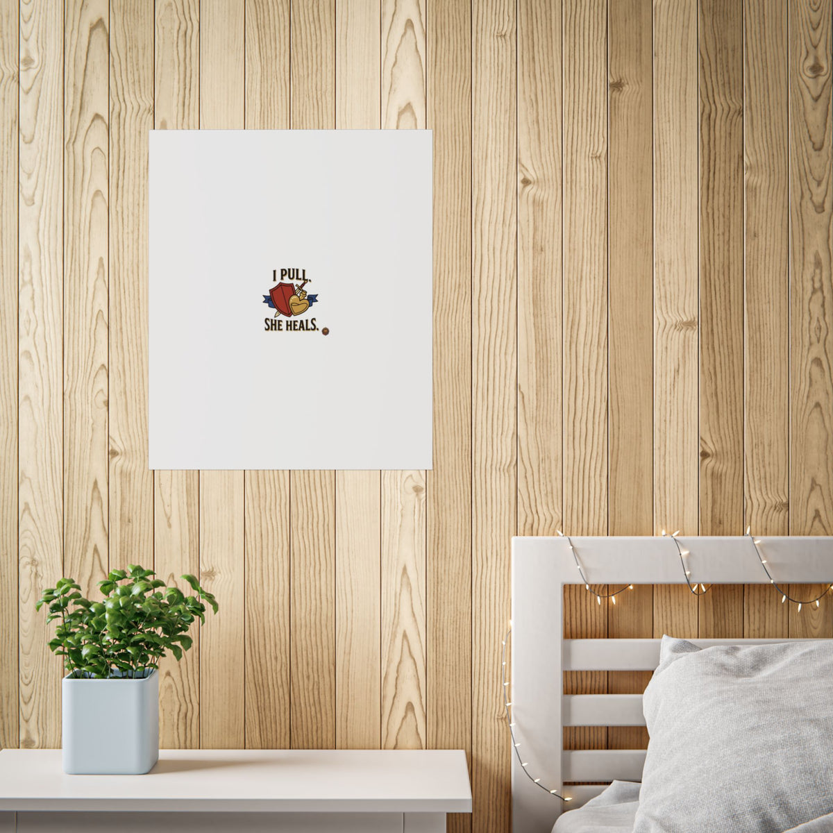 Poster — "I Pull, She Heals" Floral Minimalist Wall Art