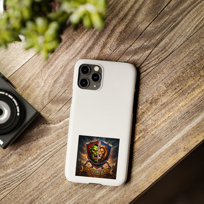Slim Phone Case — Fantasy Shield Orc & Lion Crest "Sixty Forever"