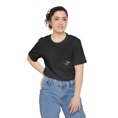 Pocket T‑Shirt — 'Coffee Before Talkie' Retro Coffee Pocket Tee