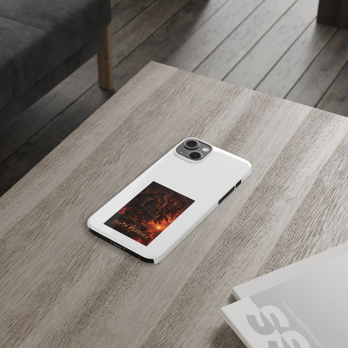 Slim Phone Case — Dark Viking Warrior 'Sixty Forever' Graphic