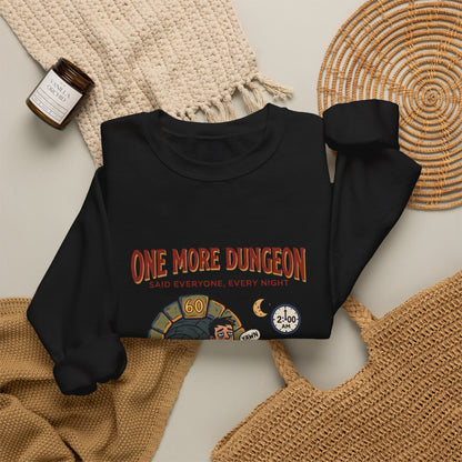 One More Dungeon Crewneck Sweatshirt — Gamer RPG Adventure Pullover