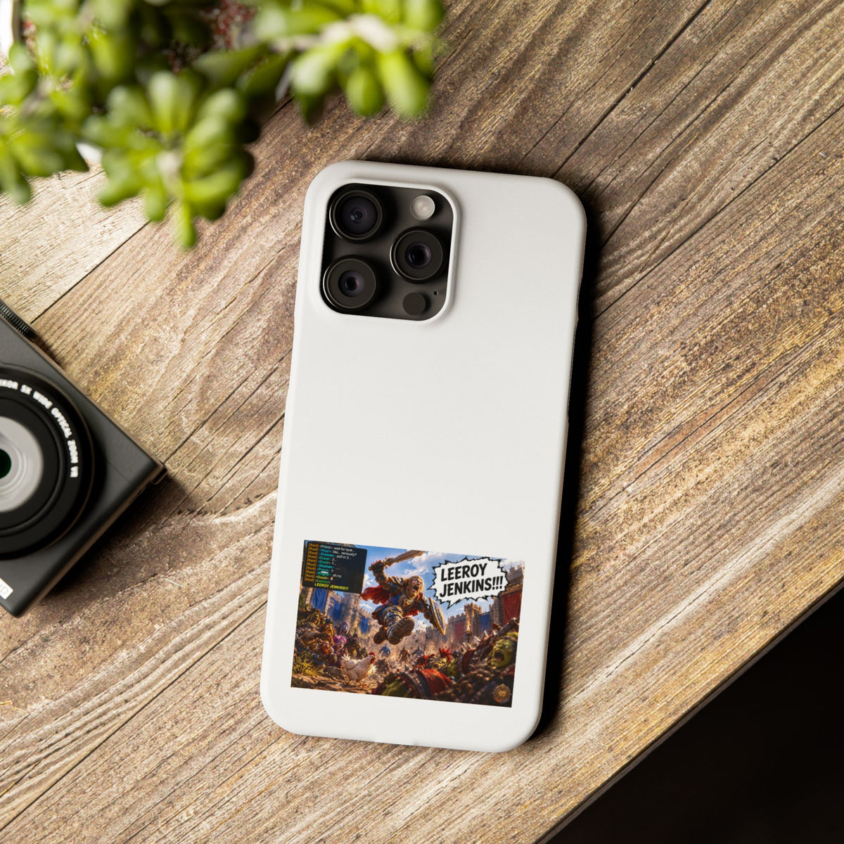 Slim Phone Case — 'Leeroy Jenkins!' Gaming Meme Design