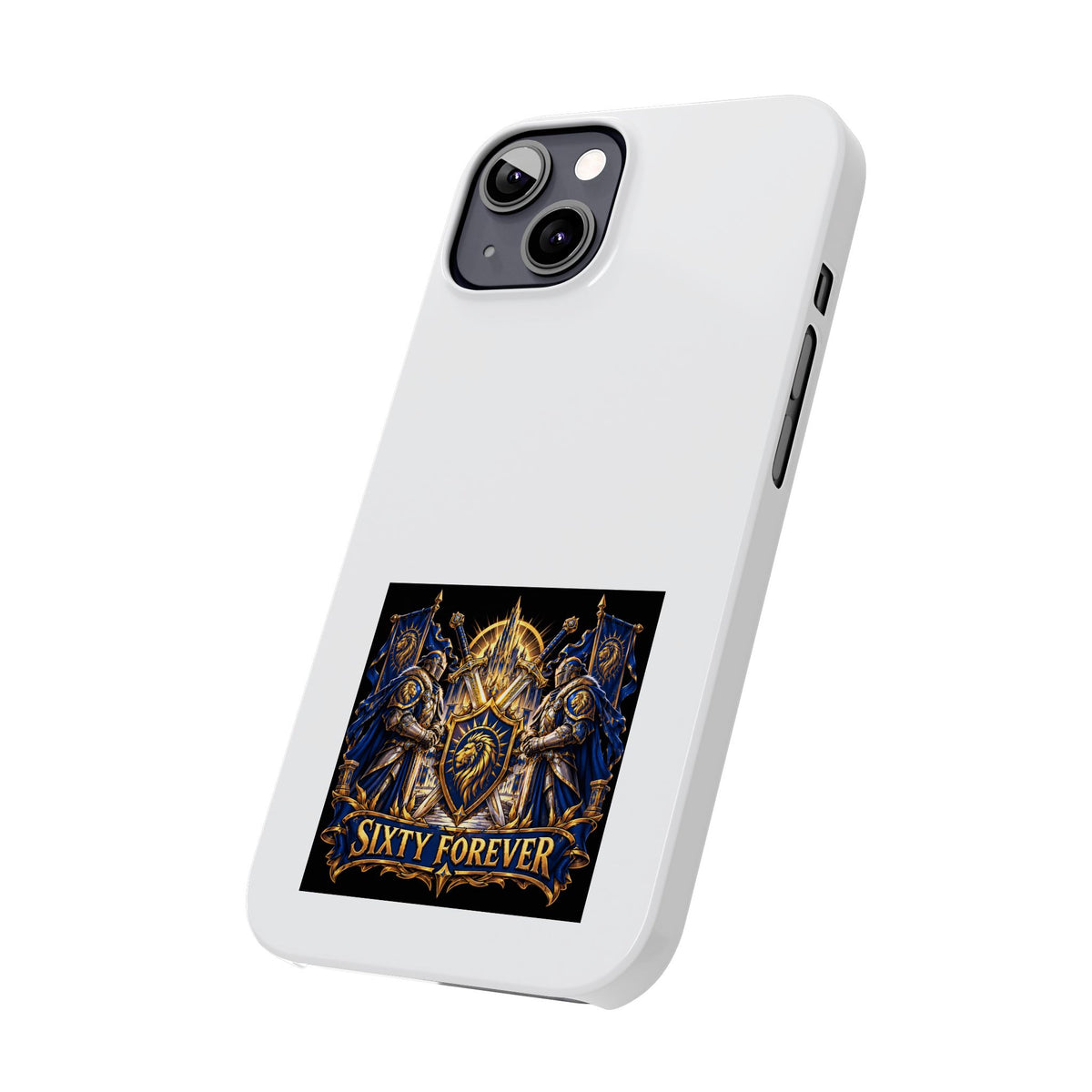 Slim Phone Case — "Sixty Forever" Shield Knight Graphic