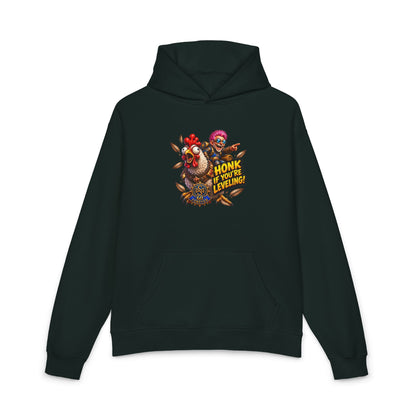 Honk If You’re Leveling Hoodie — Gamer Clown Retro Graphic Hoodie
