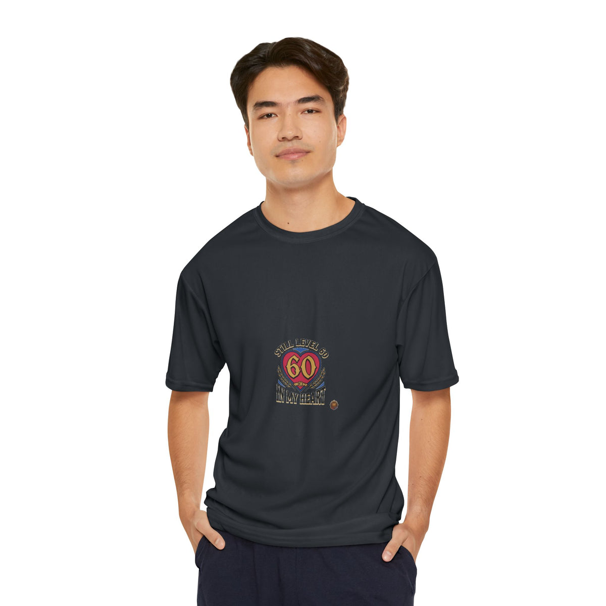 60th Birthday Tee - 'Still Level 60 In My Heart' Men's Performance Shirt