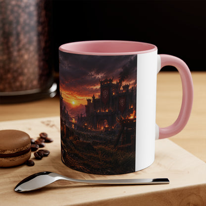 Viking Warcamp Accent Mug — Norse Battle Scene Coffee Cup