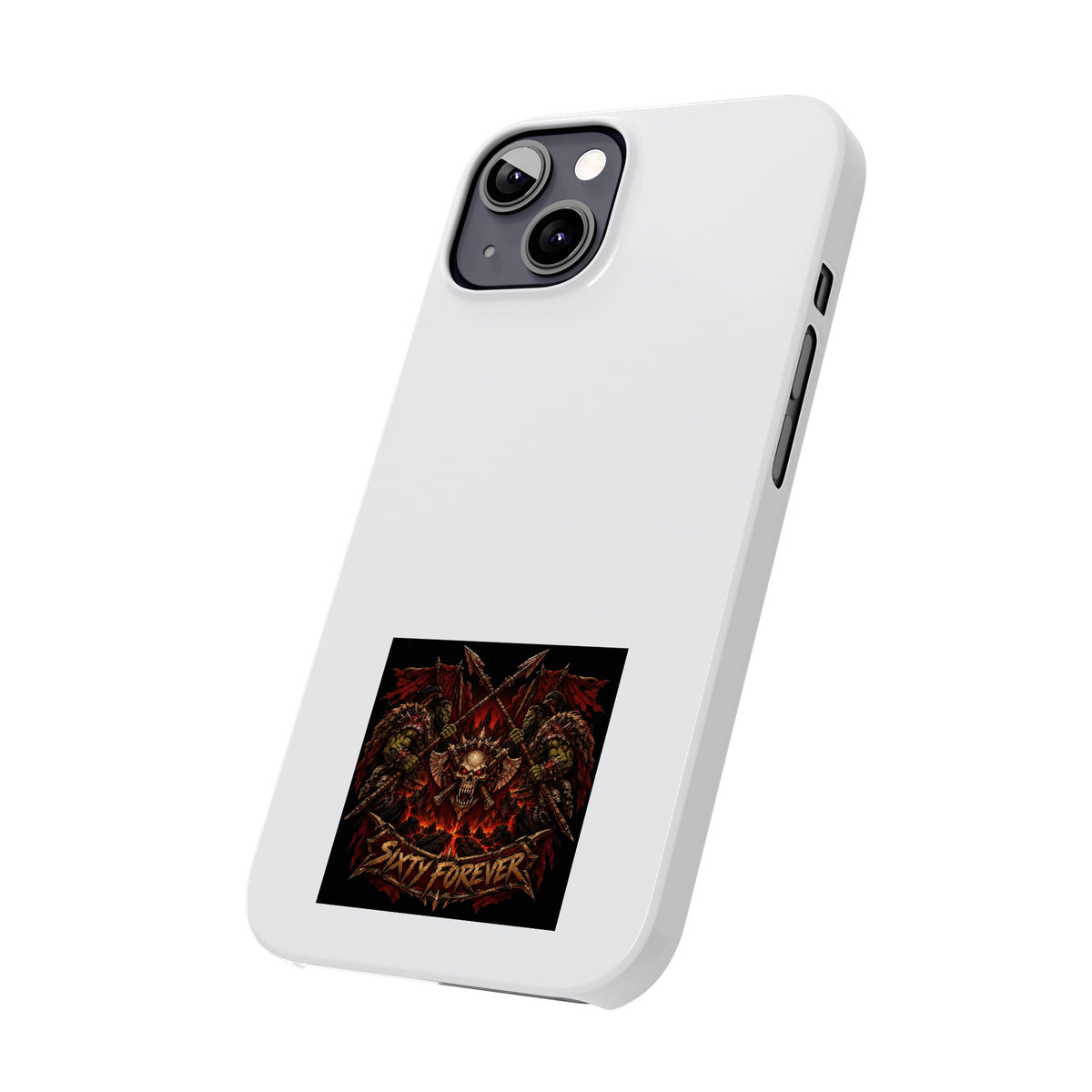 Slim Phone Case — 'Sixty Forever' Gothic Skull & Wings Design