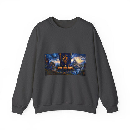 For the King Crewneck Sweatshirt – Medieval Fantasy Gaming Design