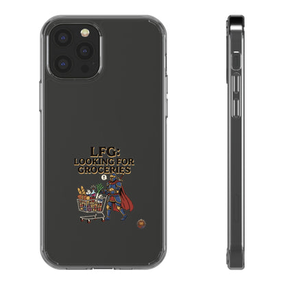 Clear Phone Case — “LFG: Looking For Groceries” Grocery Shopper Design