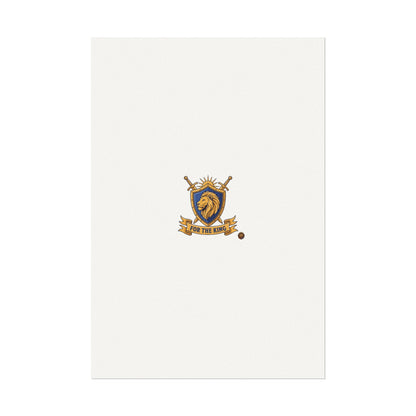 Lion Crest Watercolor Poster — 'Bow to the King' Matte Art Print