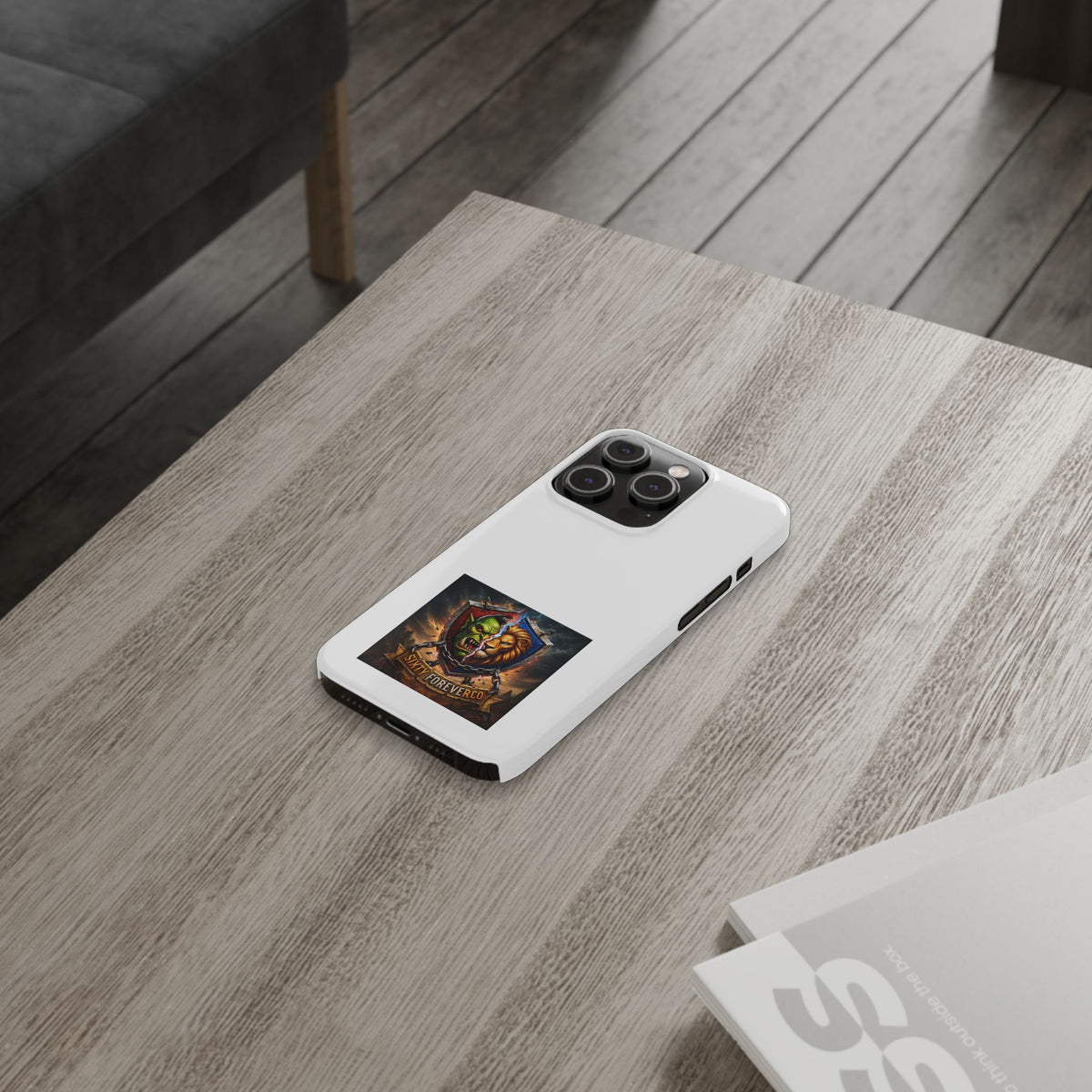 Slim Phone Case — Fantasy Shield Orc & Lion Crest "Sixty Forever"