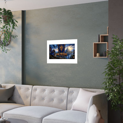 For The King Satin Poster — Fantasy Castle & Lion Banner Wall Art