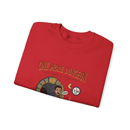 One More Dungeon Crewneck Sweatshirt — Gamer RPG Adventure Pullover