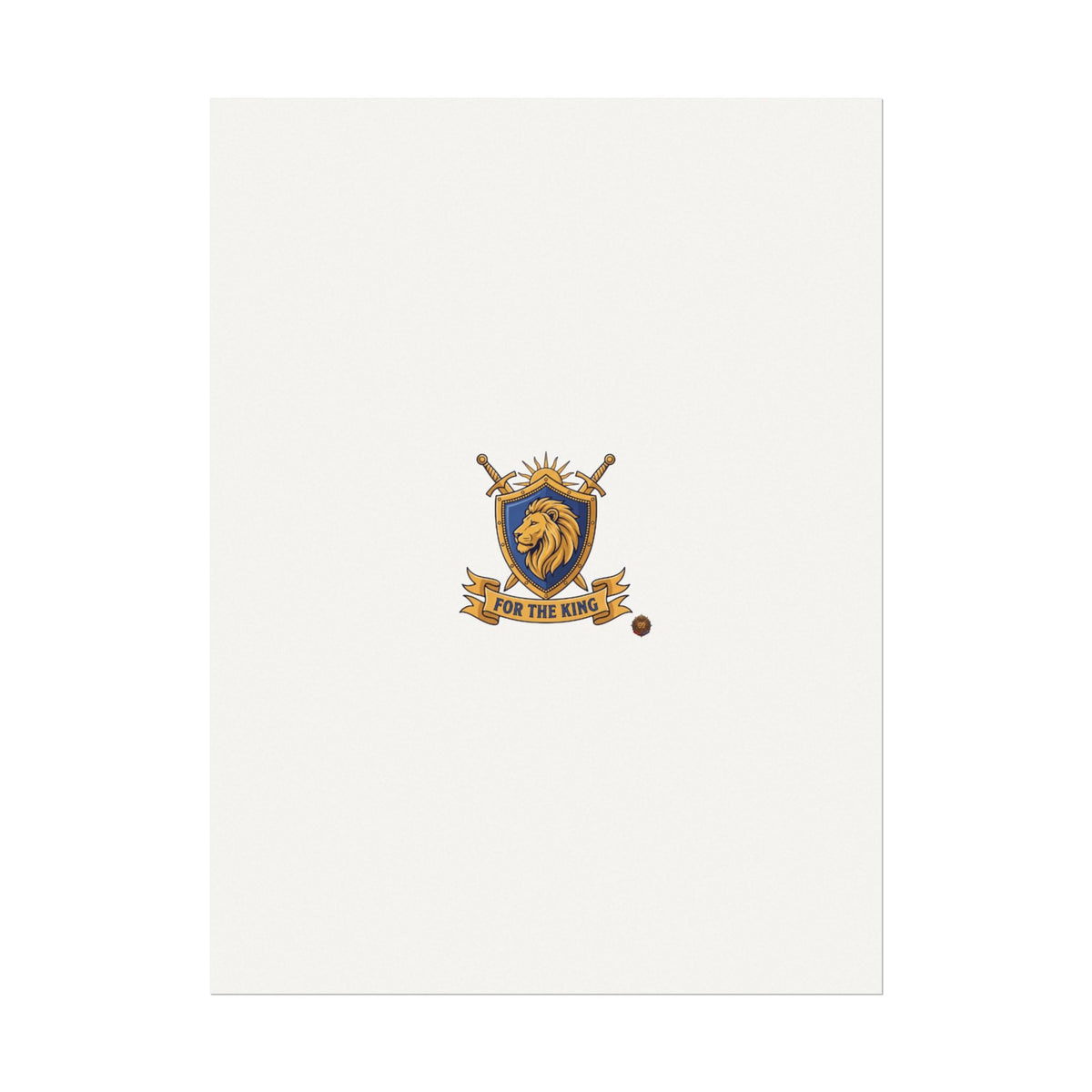 Lion Crest Watercolor Poster — 'Bow to the King' Matte Art Print