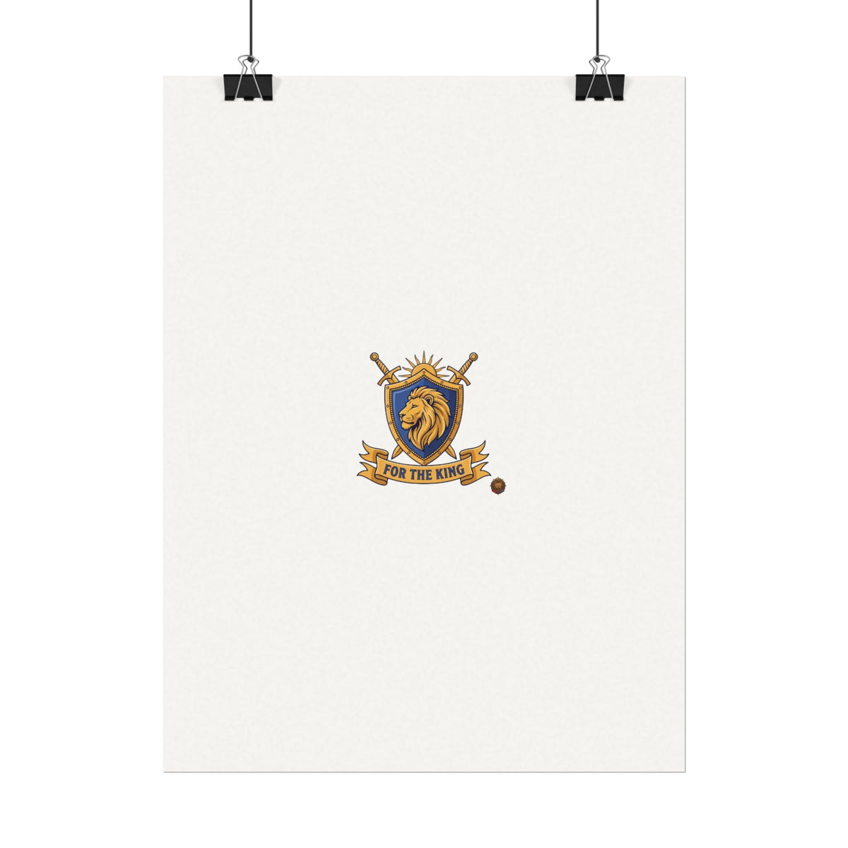 Lion Crest Watercolor Poster — 'Bow to the King' Matte Art Print
