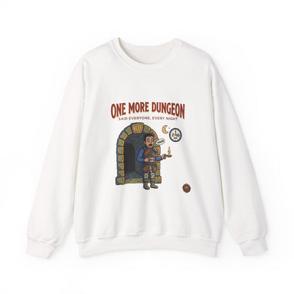 One More Dungeon Crewneck Sweatshirt — Gamer RPG Adventure Pullover