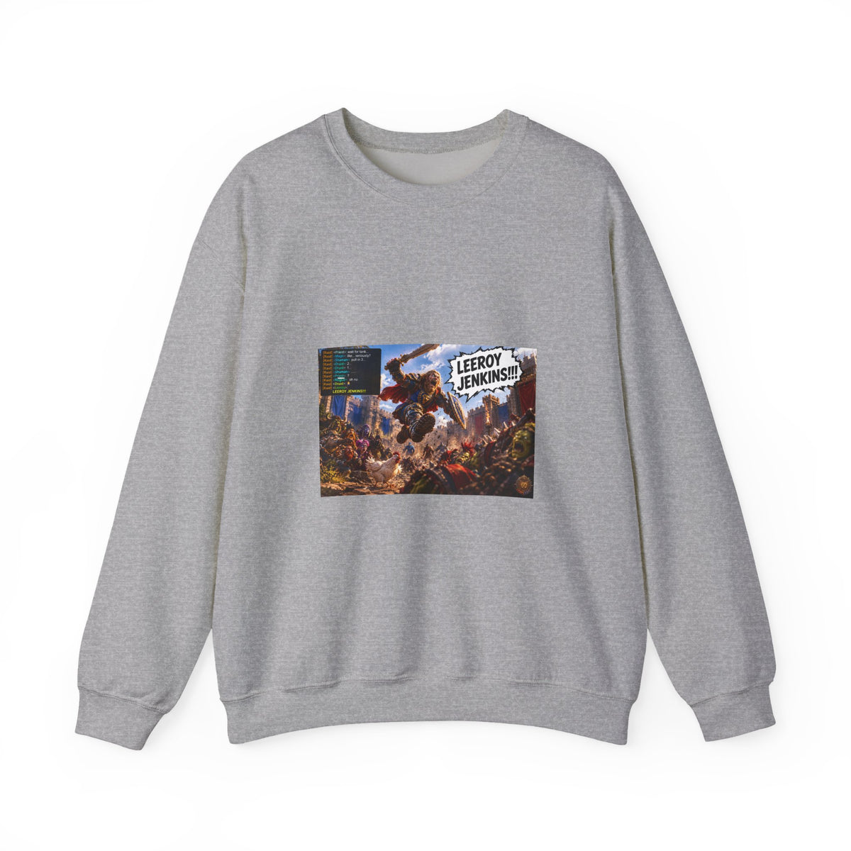 Leeroy Jenkins Crewneck Sweatshirt — Funny Gaming Meme Pullover