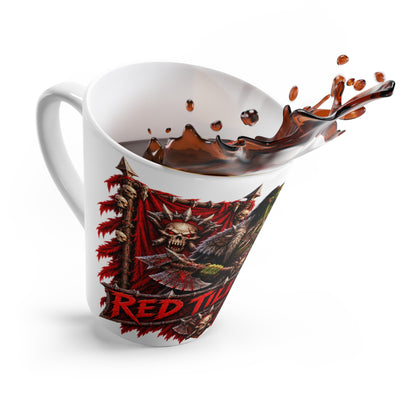 Orc Warrior Latte Mug — 'Red Till Dead' Fantasy Gaming Coffee Cup