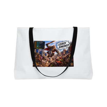 Weekender Tote Bag — 'Leeroy Jenkins!' Gaming Meme Canvas Tote