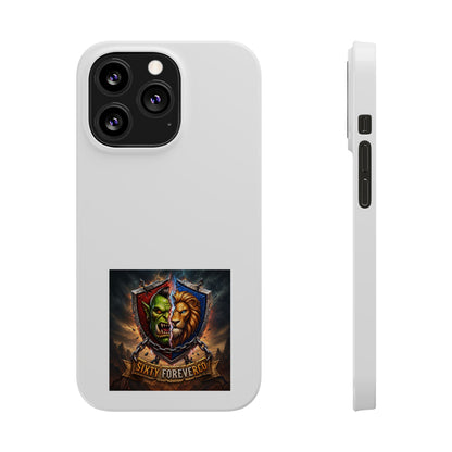 Slim Phone Case — Fantasy Shield Orc & Lion Crest "Sixty Forever"