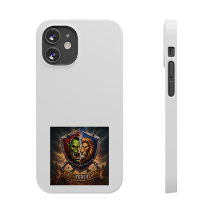Slim Phone Case — Fantasy Shield Orc & Lion Crest "Sixty Forever"