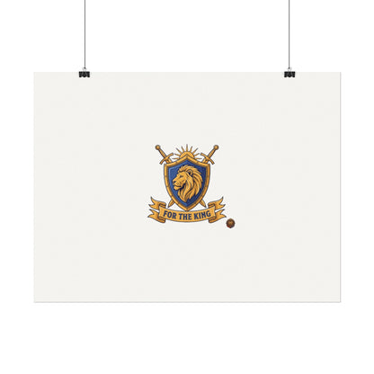Lion Crest Watercolor Poster — 'Bow to the King' Matte Art Print