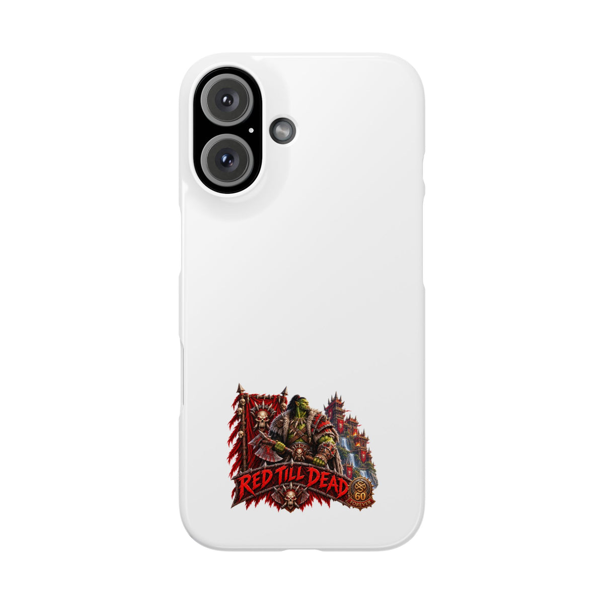 Slim Phone Case — “Red Till Dead” Vintage Horror Graphic