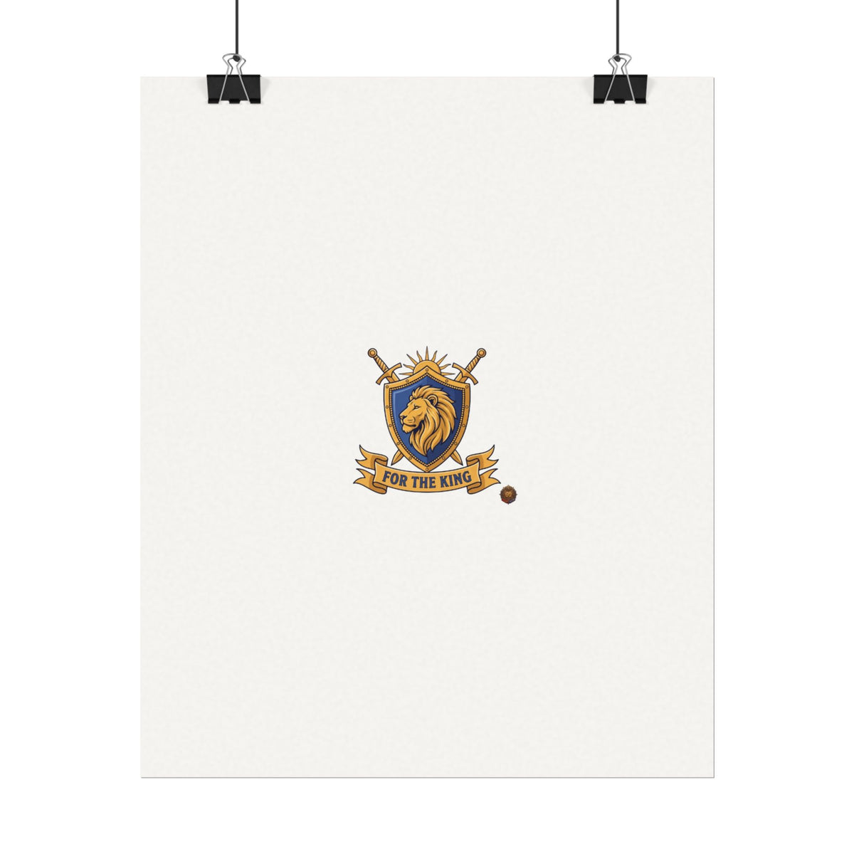 Lion Crest Watercolor Poster — 'Bow to the King' Matte Art Print