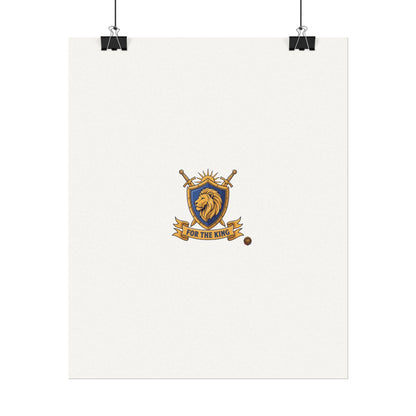 Lion Crest Watercolor Poster — 'Bow to the King' Matte Art Print