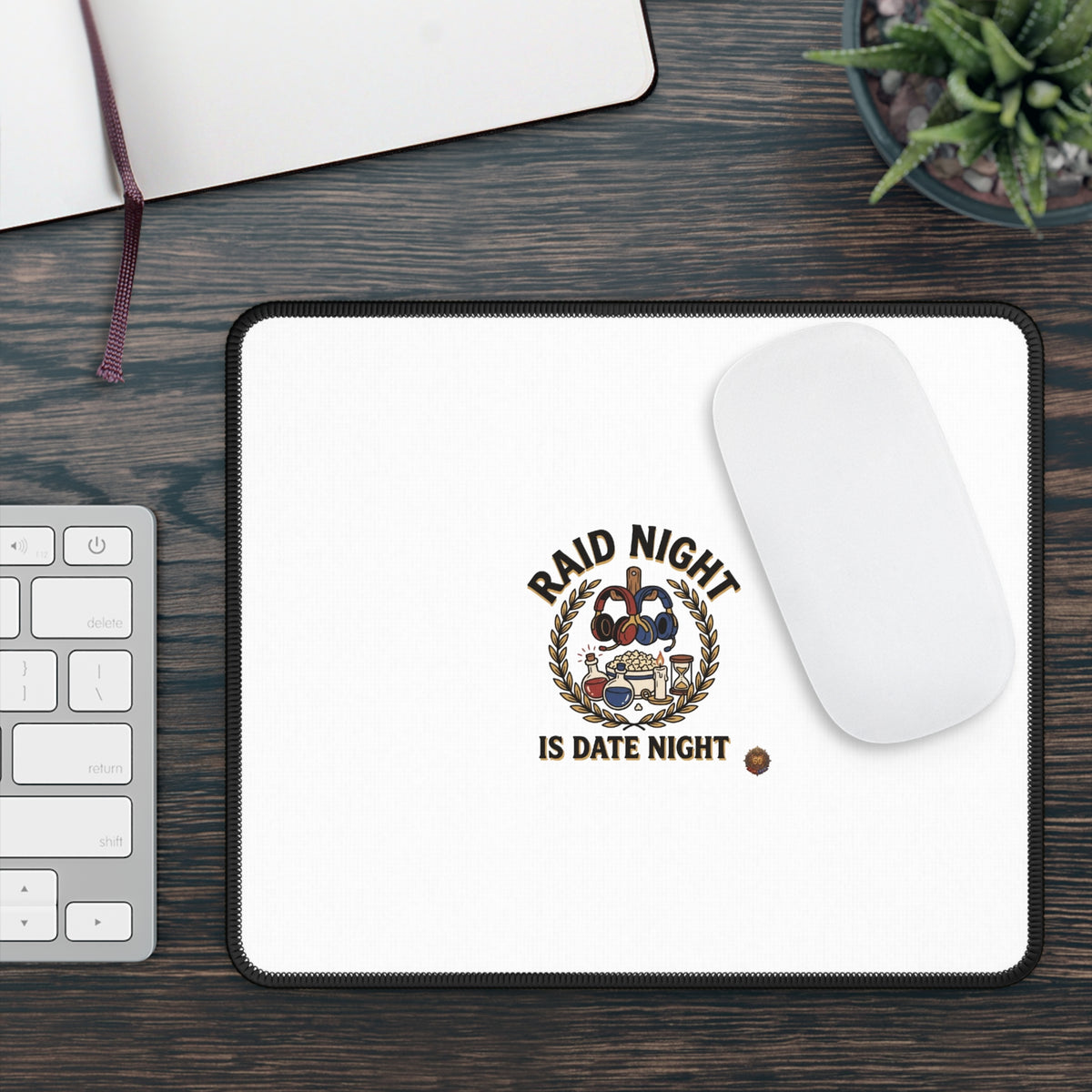 Raid Night Is Date Night Gaming Mouse Pad — Funny Gamer Couple Desk Mat