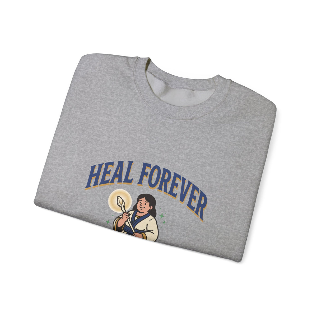 Heal Forever Sweatshirt — Vintage Saint Illustration Crewneck