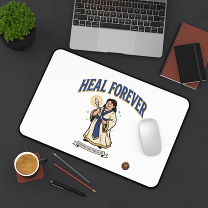 Heal Forever Desk Mat — Inspirational Healer Illustration Mouse Pad