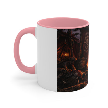 Viking Warcamp Accent Mug — Norse Battle Scene Coffee Cup