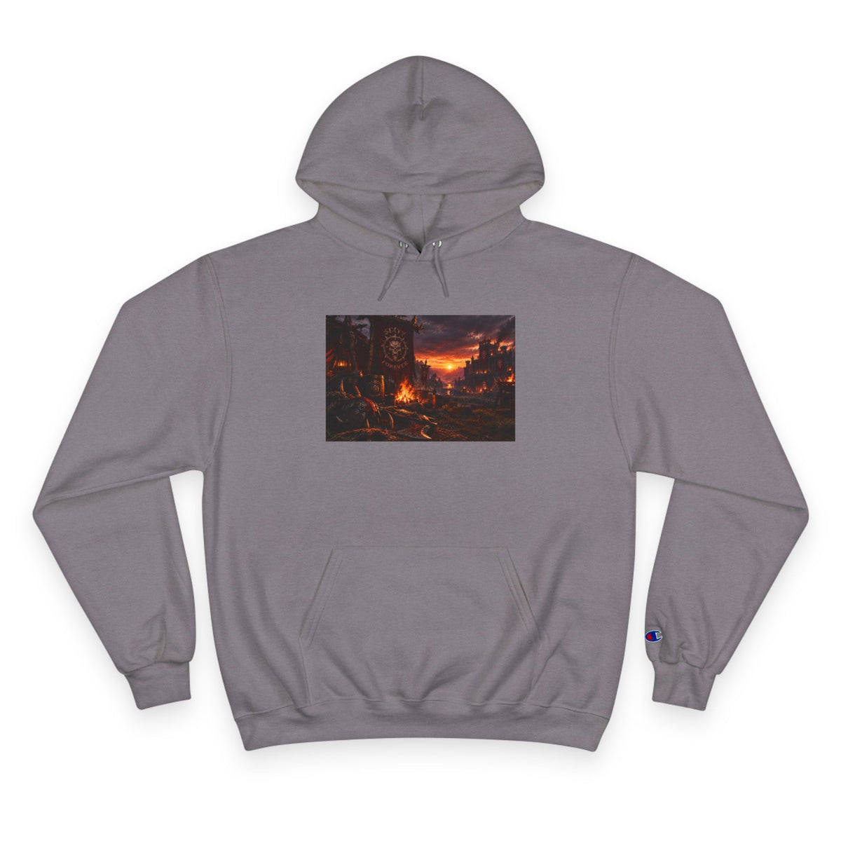 Champion Hoodie — Sunset Cityscape Graphic Hoodie