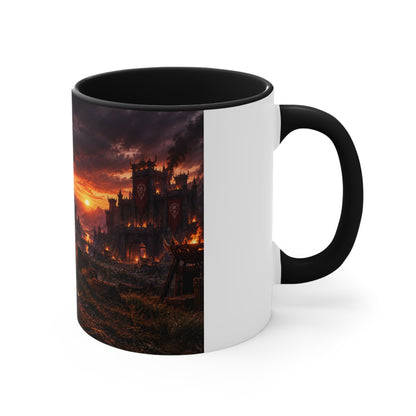 Viking Warcamp Accent Mug — Norse Battle Scene Coffee Cup