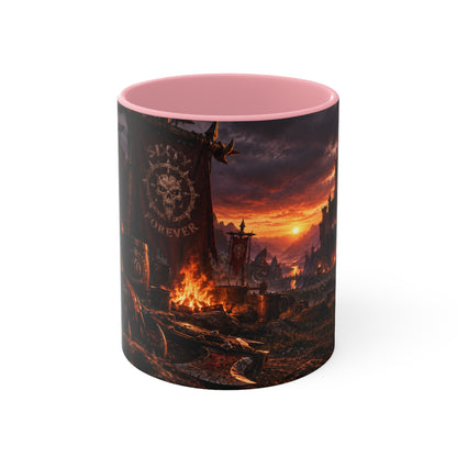 Viking Warcamp Accent Mug — Norse Battle Scene Coffee Cup