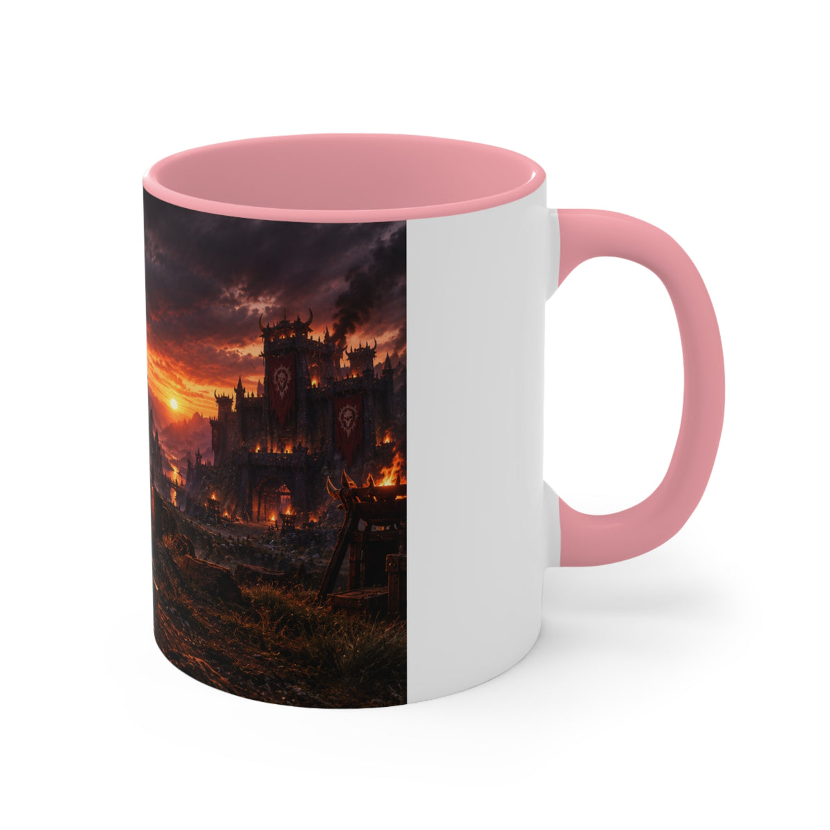 Viking Warcamp Accent Mug — Norse Battle Scene Coffee Cup