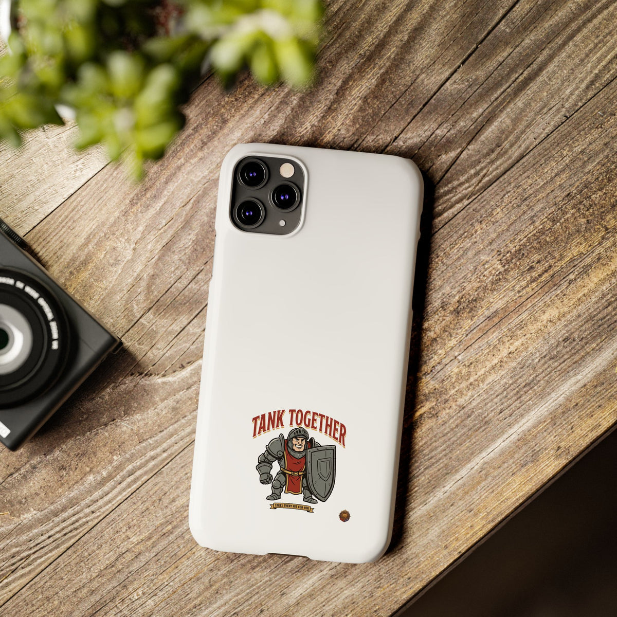 Slim Phone Case — "Tank Together" Medieval Tank Warrior Design