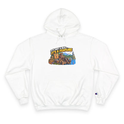 Champion Hoodie — "It's Not a Bug, It's a Feature" Retro Gamer Graphic Hoodie