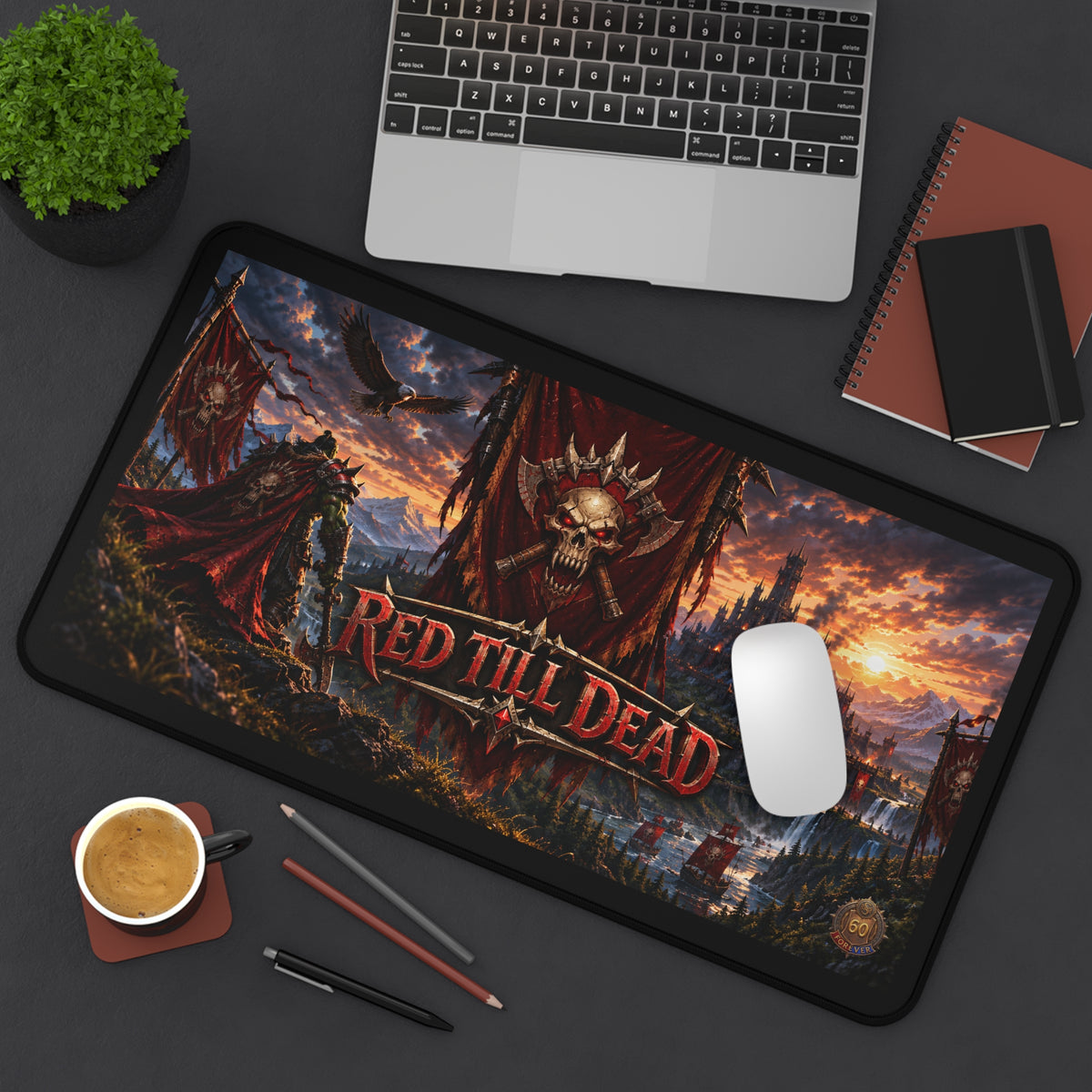 Red Till Dead Fantasy Gaming Desk Mat