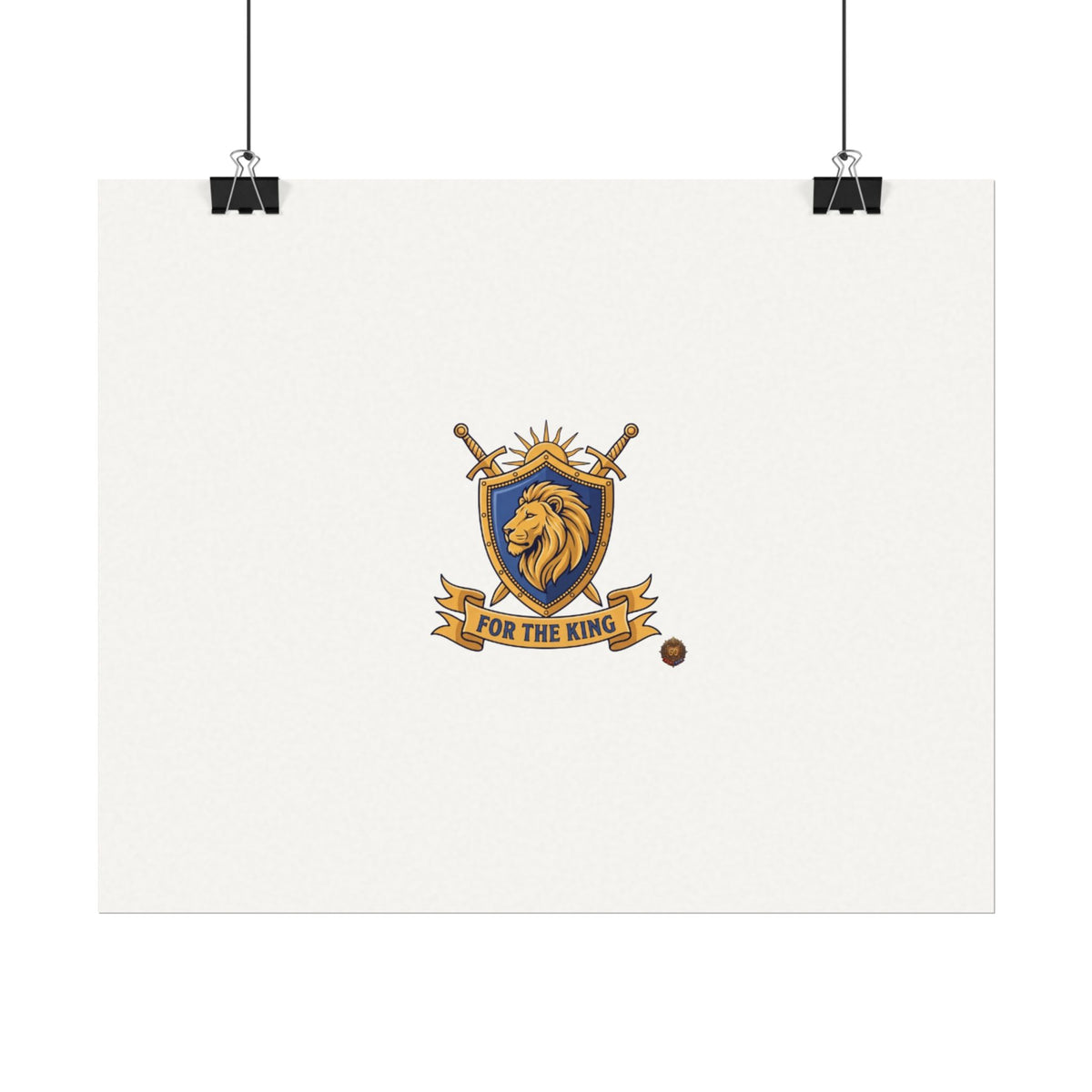 Lion Crest Watercolor Poster — 'Bow to the King' Matte Art Print