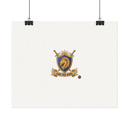 Lion Crest Watercolor Poster — 'Bow to the King' Matte Art Print