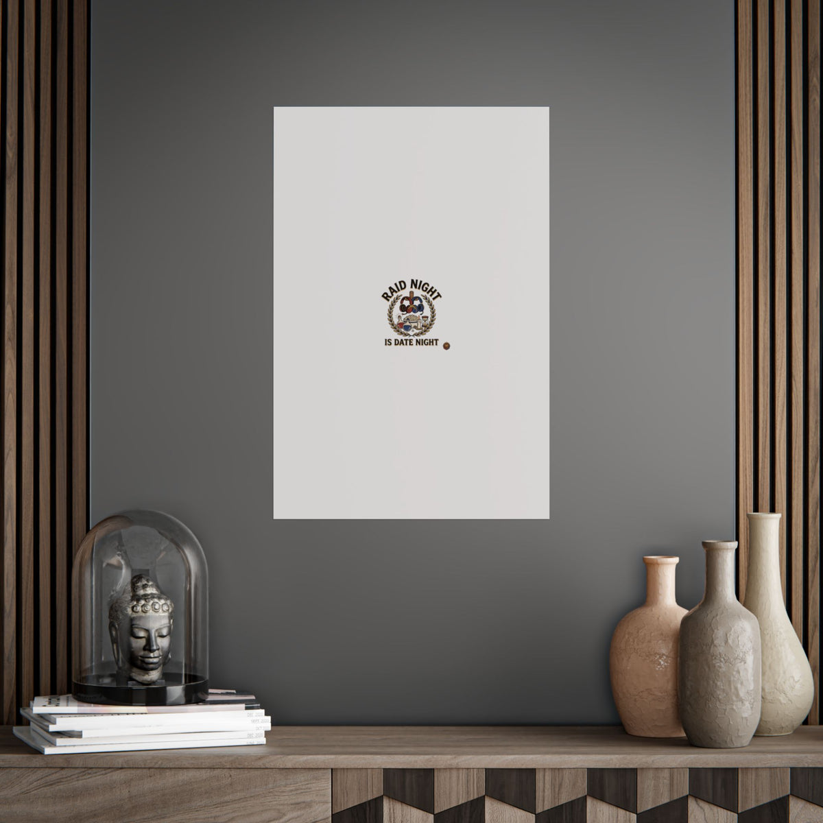 Poster – "Raid Night Is Date Night" Vintage Motorcycle Emblem