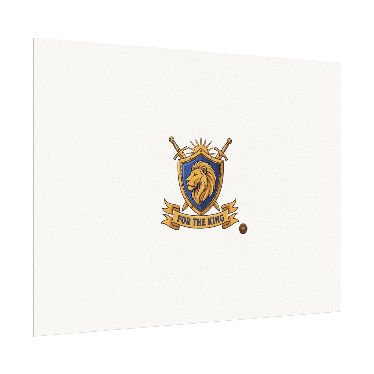 Lion Crest Watercolor Poster — 'Bow to the King' Matte Art Print